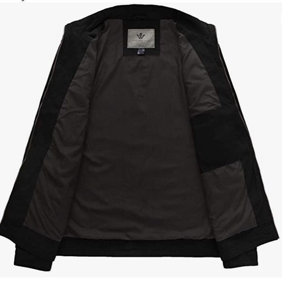 Men's Military Jacket Lightweight Cotton Stand Collar Casual Utility Coat (BNWT) - Picture 3 of 7